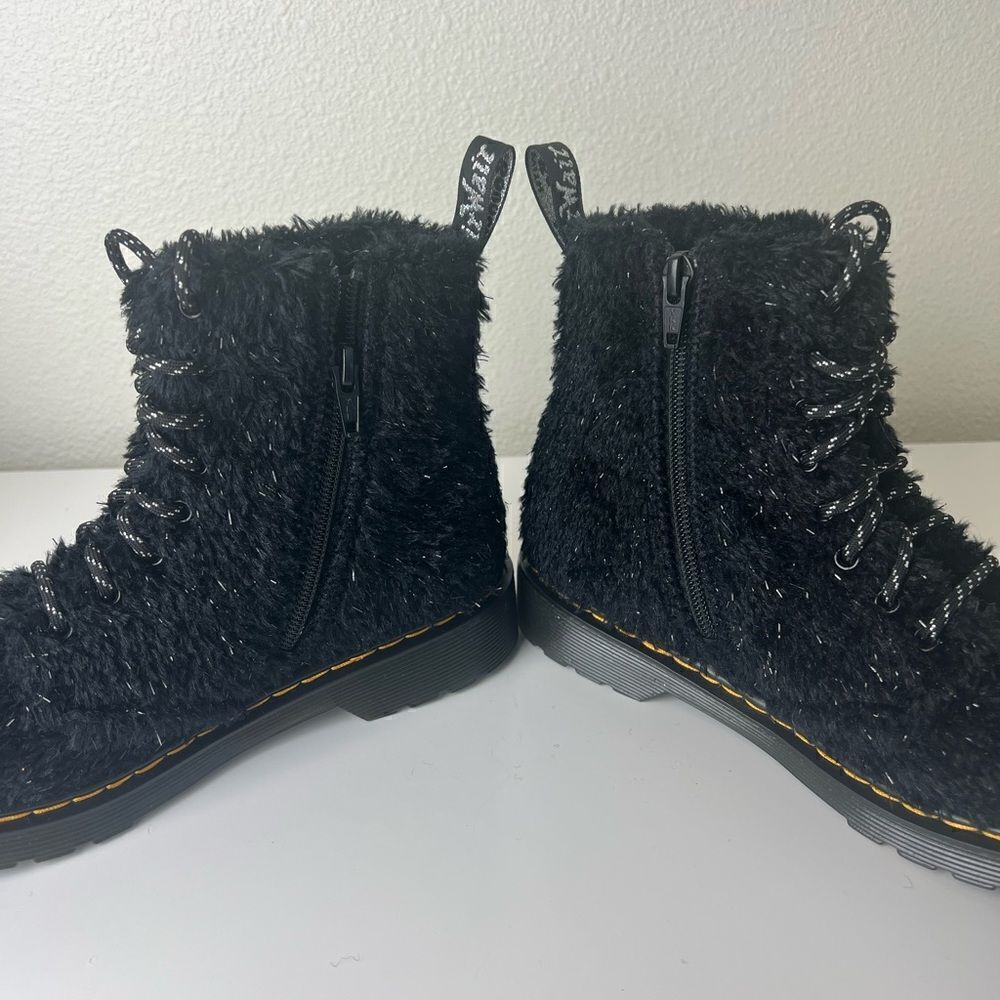 Dr Martens 1460 Pascal J Black Tinsel Fur Boots size4 new - Picture 5 of 7